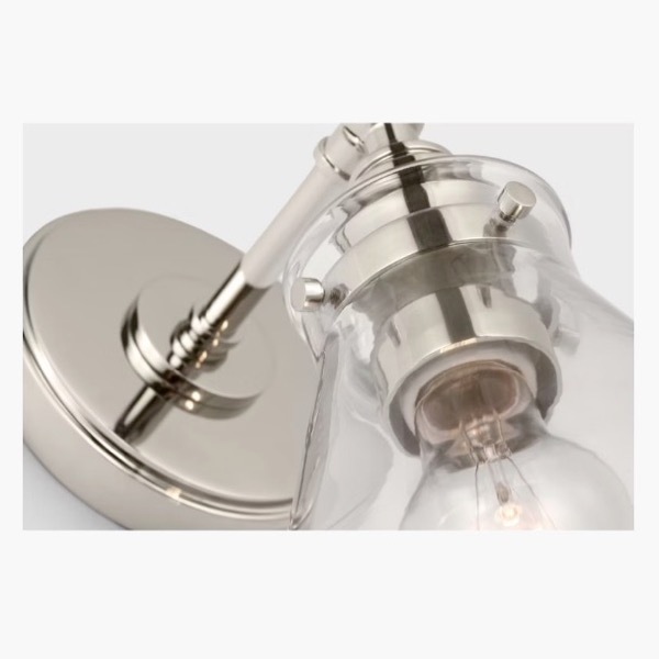 【Visual Comfort】アメリカ・ウォールライト「Parkington Single Library Wall Light」1灯 シルバー・クリア（W73×D88×H115mm）