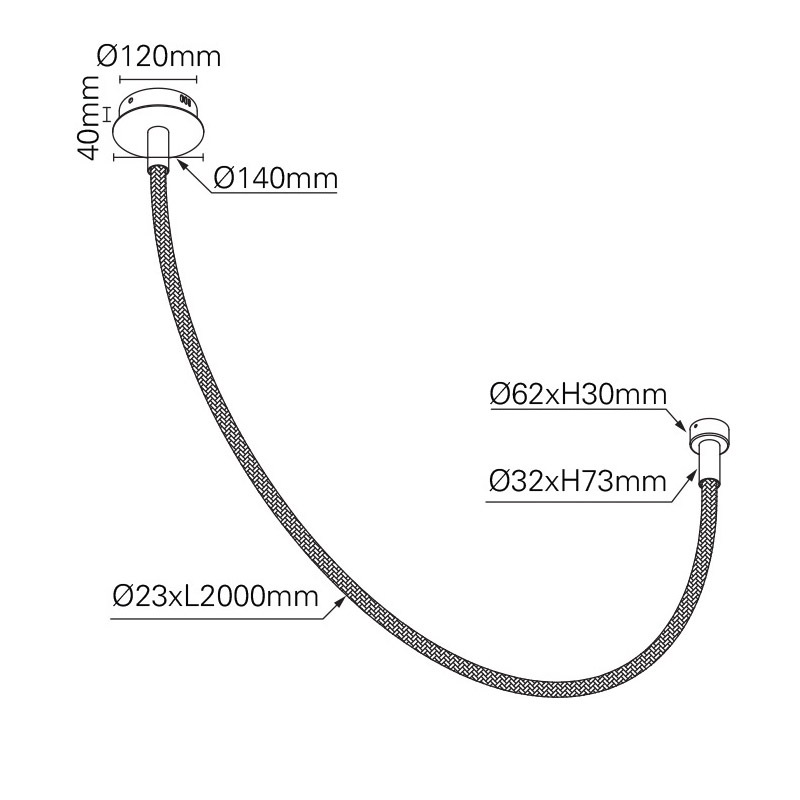 【MARETTI】オランダ・ペンダントライト 1灯「ROPE」(2000mm)