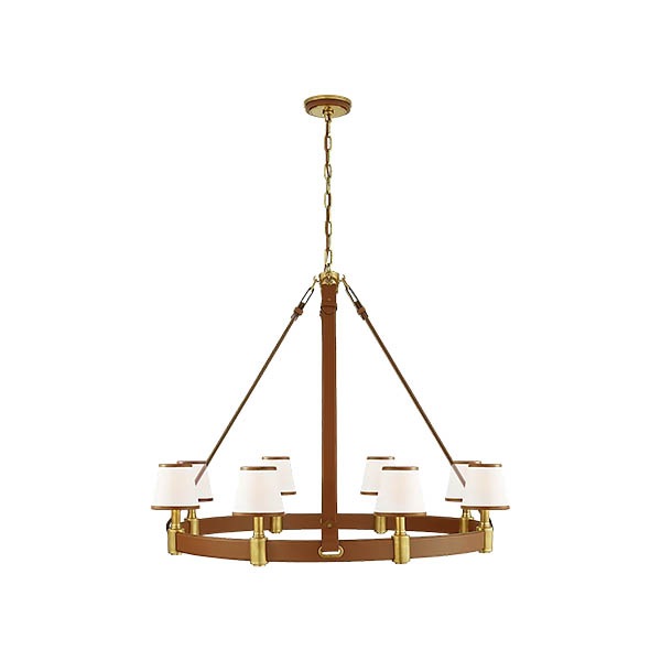 【Visual Comfort】アメリカ・デザイン照明 ペンダントライト「Riley Large Ring Chandelier」8灯　ナチュラル・ゴールド（W1194×H1016mm）