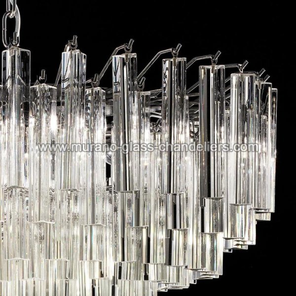 【MURANO GLASS CHANDELIERS】イタリア・ヴェネチアンガラスシャンデリア9灯「REGINA」（W670×H330mm）