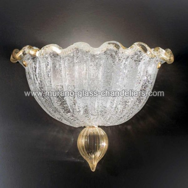 【MURANO GLASS CHANDELIERS】イタリア・ヴェネチアンガラスウォールライト1灯「CONCHIGLIA」(W210×D140×H210mm)