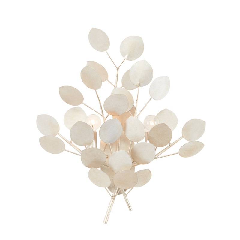 【CURREY】アメリカ・ウォールライト 2灯「Lunaria」シルバー（W527×D165×H596mm）