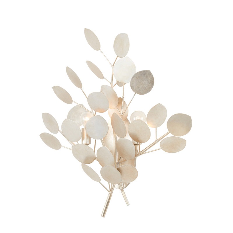 【CURREY】アメリカ・ウォールライト 2灯「Lunaria」シルバー（W527×D165×H596mm）