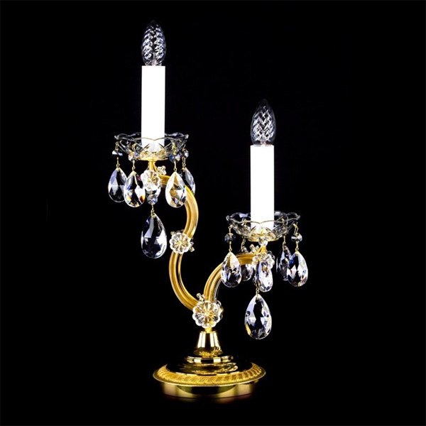 【ART GLASS】クリスタルテーブルライト「MARIA TEREZIA」2灯(W250×H490mm)