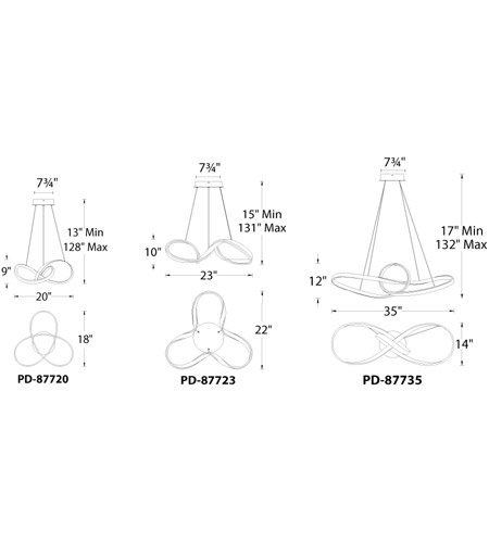 【WAC LIGHTING】ペンダントライト「Vornado」1灯（L889×W356×H305-3353mm）