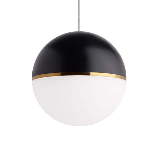 【TECH LIGHTING】アメリカ・ボール型ペンダントライト「AKOVA」1灯Matte Black／Aged Brass（φ180mm）