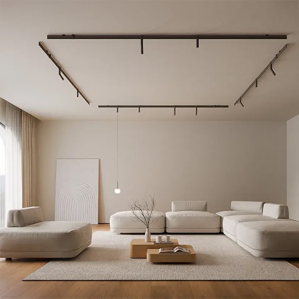 【VIBIA】 スペイン・ショップレール照明「Bind」スポットライト ブラック/ベージュ(φ40×H230mm)
