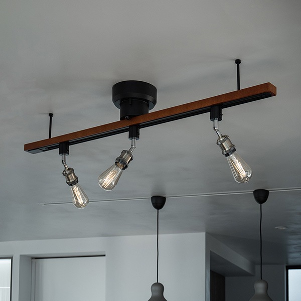 コンコン　ダクトレール付き ライティングダクトレール照明「LIGHTING DUCT RAIL with LED」ウッド