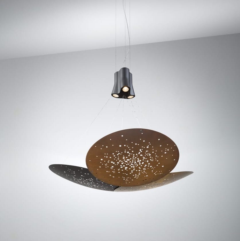 【Fabbian】イタリア デザイン照明 ペンダントライト 「LENS」マルチカラー（W1610mm）