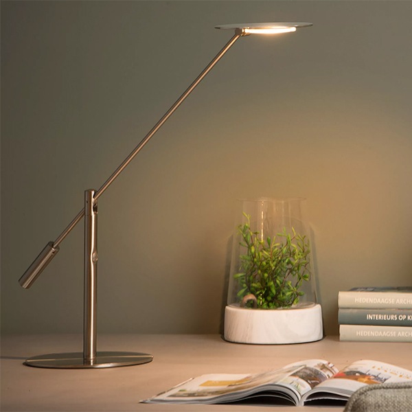 【LUCIDE】ベルギー テーブルライト「ANSELMO」Satin Chrome(φ180×H500mm)