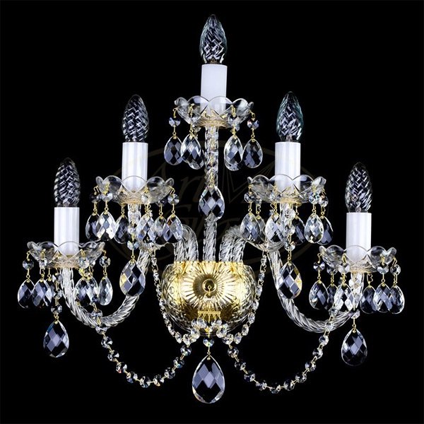 【ART GLASS】クリスタルブラケット「BERNARDETA」5灯(W460×D250×H430mm)