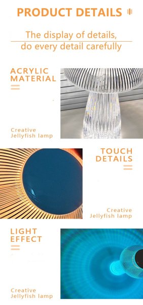 リーズナブル】デザイン照明 キノコ型透明コードレスクリスタル