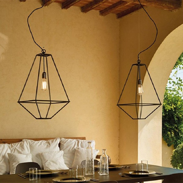 【Opinion Ciatti Con】デザイン照明「Suspension Ceiling Lantern」ペンダントライト（W600×D600×H660mm）