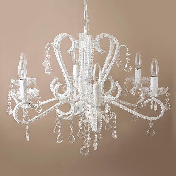 クリスタルシャンデリア 6灯「AVINA」ホワイト（φ700×H540mm） | EL JEWEL