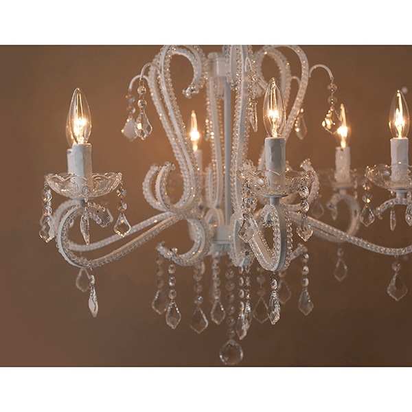 クリスタルシャンデリア 6灯「AVINA」ホワイト（φ700×H540mm） | EL JEWEL