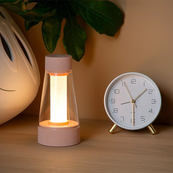 【LUCIDE】ベルギー 充電式テーブルライト「LORALI」Pink（φ77×H160mm）