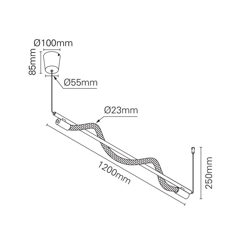 【MARETTI】オランダ・ペンダントライト 1灯「ROPE」（W1200mm）