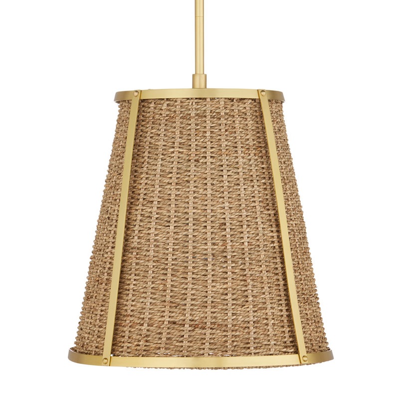 【CURREY】アメリカ・ペンダントライト 1灯「Deauville」ナチュラル（φ355×H482mm）