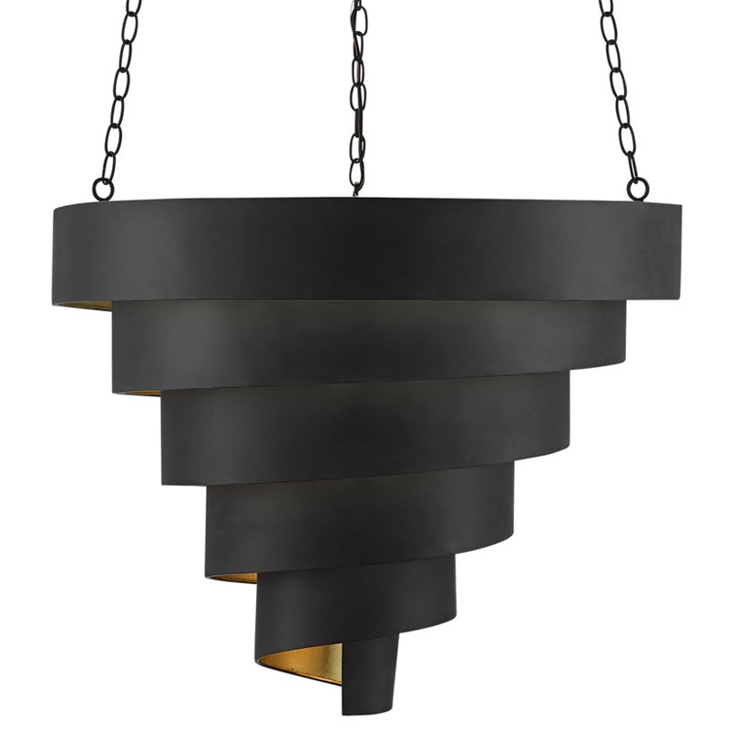 【CURREY】アメリカ・ペンダントライト 7灯「Chiffonade」ブラック×ゴールド（φ762×H641mm）