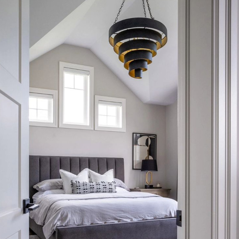 【CURREY】アメリカ・ペンダントライト 7灯「Chiffonade」ブラック×ゴールド（φ762×H641mm）