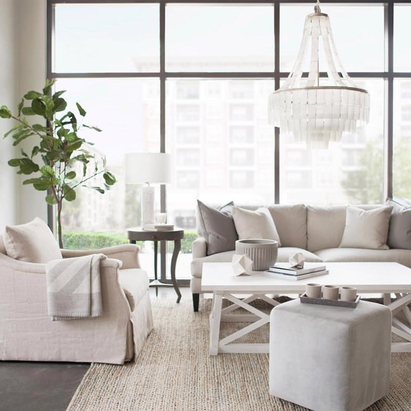 【CURREY】アメリカ・シャンデリア 7灯「Vintner」ホワイト（φ692×H1003mm）