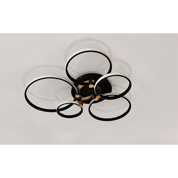 インテリア照明 モダンフープLEDシーリングライト ブラック（W770