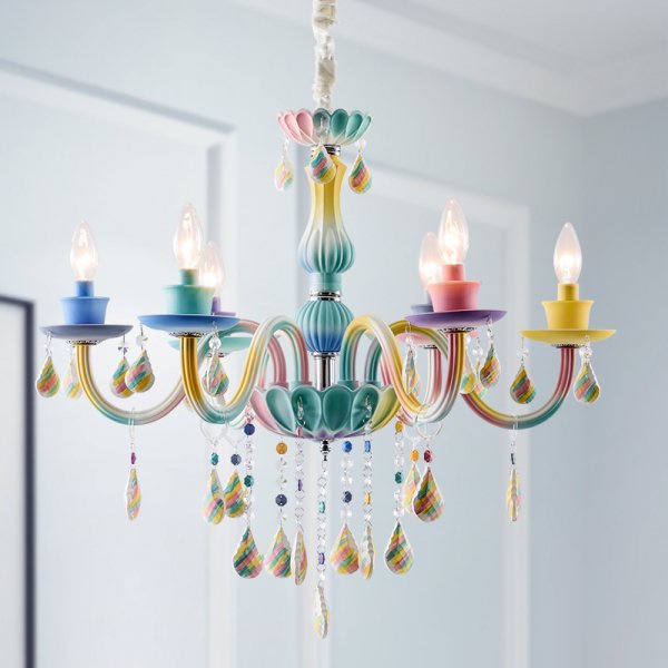 カラフルシャンデリア、シャンデリア、6灯カラフルシャンデリア パステルカラーシャンデリア 5灯／6灯 | EL JEWEL