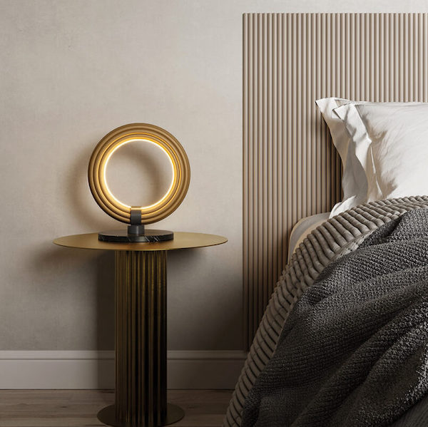 【aromas】 スペイン・インテリア照明「ELLI」テーブルライト  ブラック／ゴールド／ホワイト (W300mm)