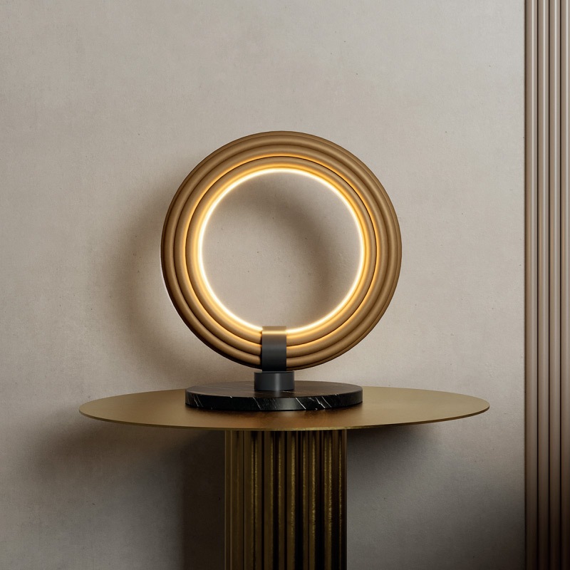 【aromas】 スペイン・インテリア照明「ELLI」テーブルライト  ブラック／ゴールド／ホワイト (W300mm)