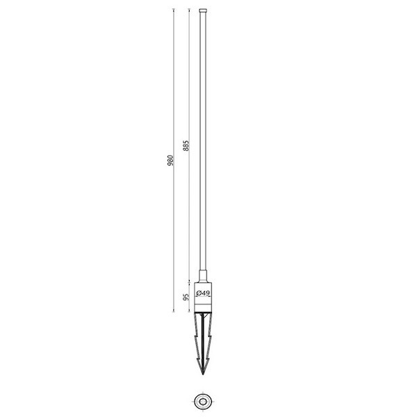 【LUCIDE】ベルギー ガーデンスポットライト「LORNEX」Black(φ49×H980mm)