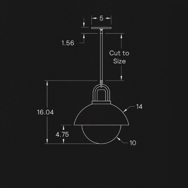 【ALLIED MAKER】 アメリカ・インテリア照明「Glass Arc Dome 14