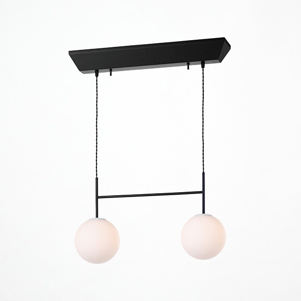 SB2ペンダントライト（M）「SB 2-pendant light (M)」2灯・ブラック／ホワイト（φ200×H375mm）【業販対象外】