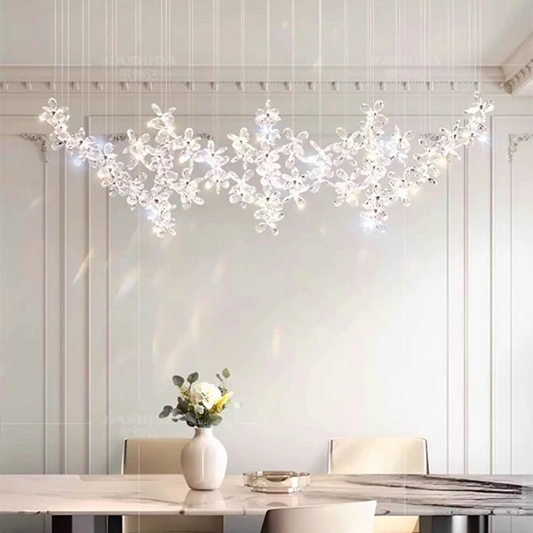 デザイン照明 クリスタルシーリングペンダントライト シルバー（W1000