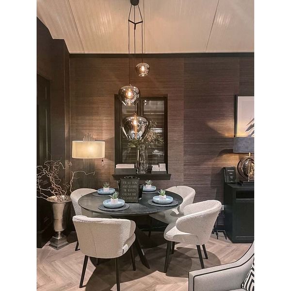 【MARETTI】オランダ・シェードペンダントライト「TULIP」3灯  SMOKE（W約450×H745mm）