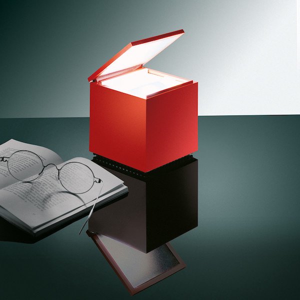 【Cini&Nils】イタリア・インテリア照明「Cuboluce Wireless」テーブルライト チャコールグレー(W100×H110mm)