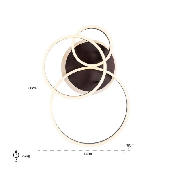 【Richmond Interiors】オランダ・インテリア照明 シーリングライト「Mosa」（W600×D440×H180mm）