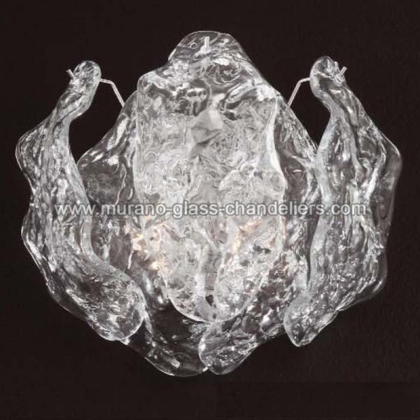 【MURANO GLASS CHANDELIERS】イタリア・ヴェネチアンガラスウォールライト2灯「SANDY」(W300×H300mm)