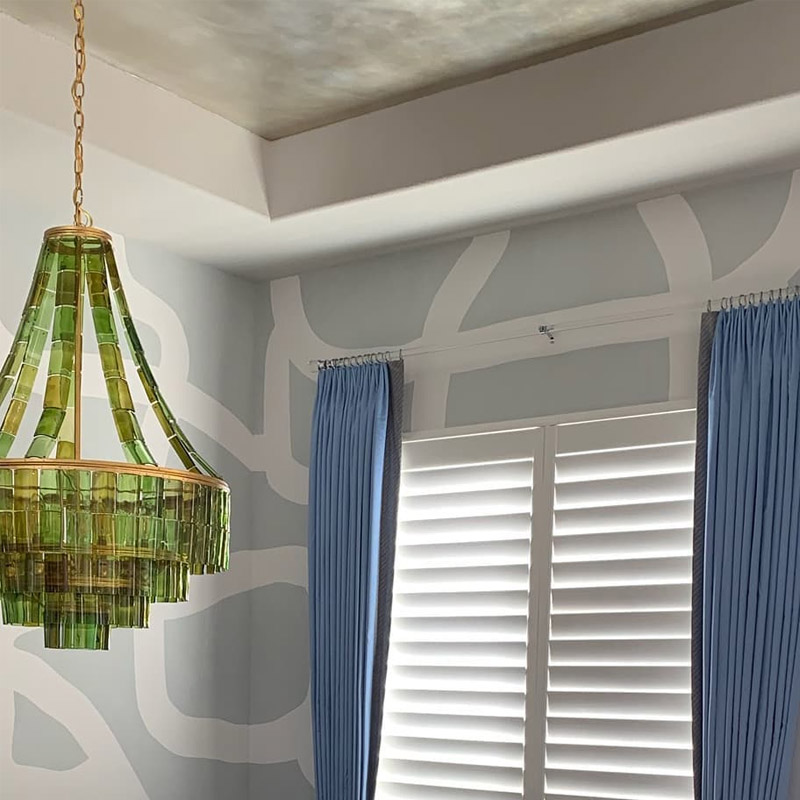 CURREY】アメリカ・シャンデリア 7灯「Vintner」グリーン（φ692