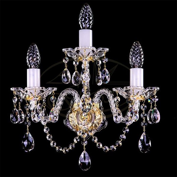 【ART GLASS】クリスタルブラケット「MADISON」3灯(W340×H340mm)