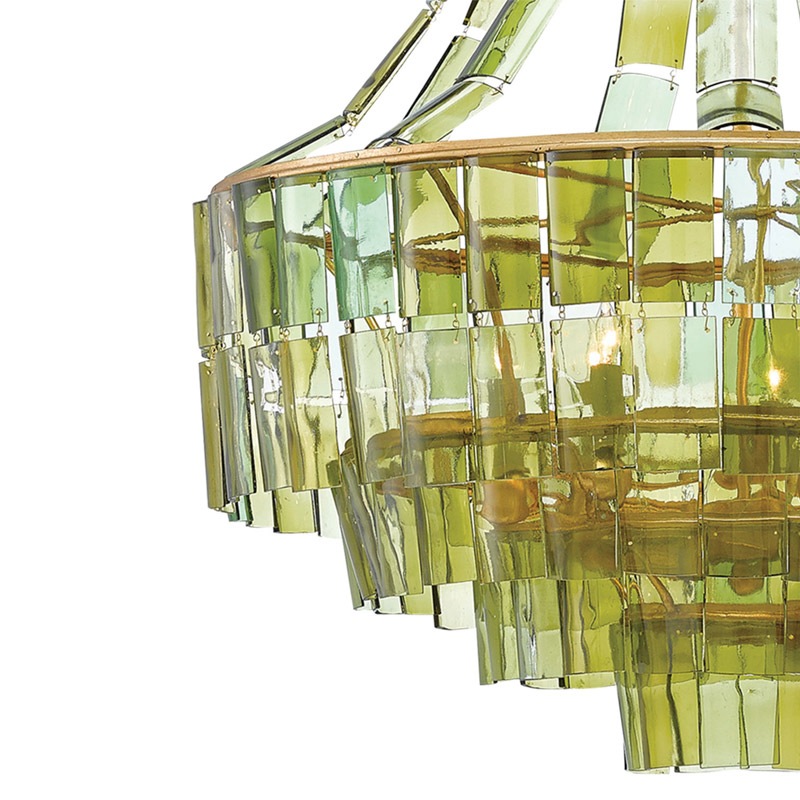 CURREY】アメリカ・シャンデリア 7灯「Vintner」グリーン（φ692