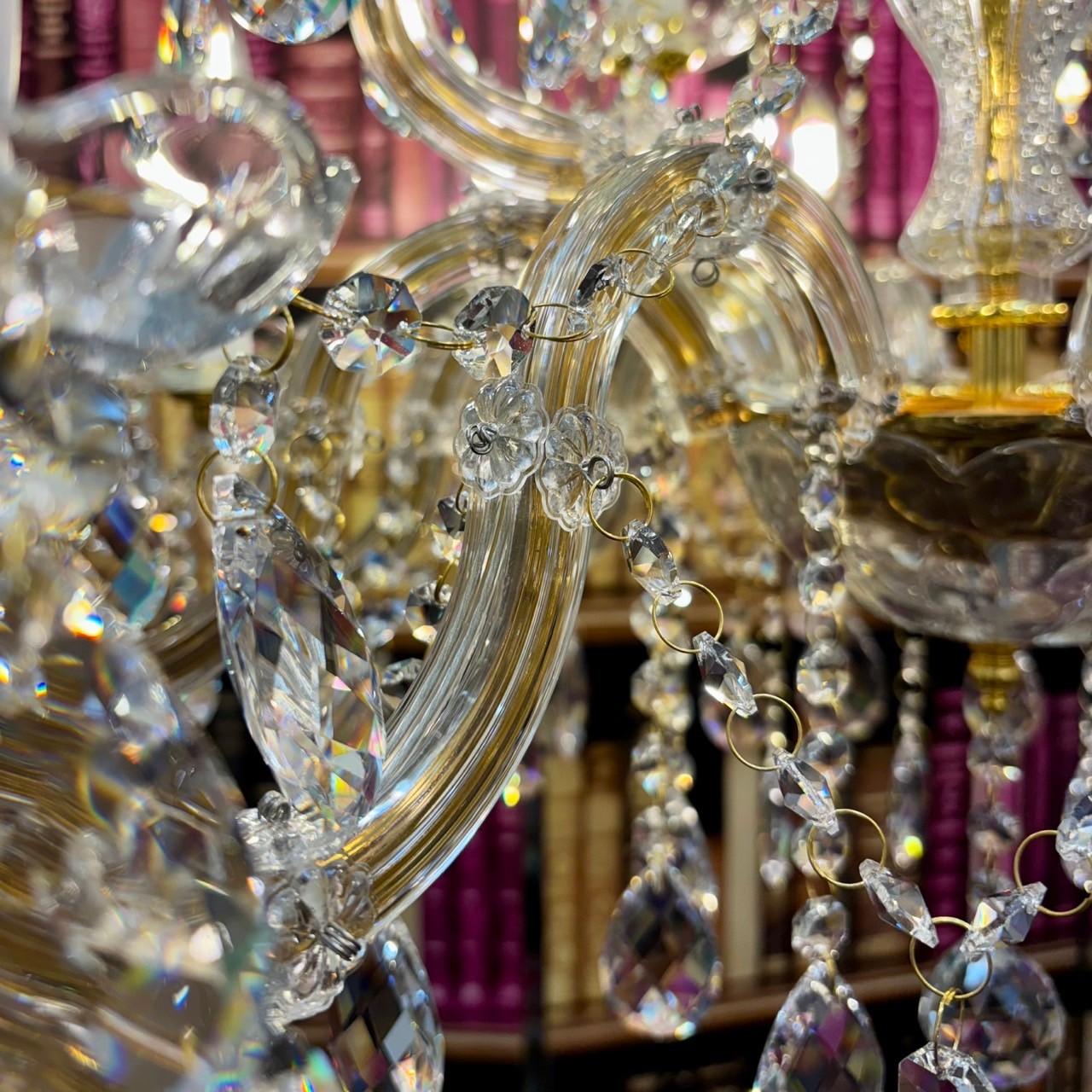 【2台在庫有！クロームのみ】【LA LUCE】マリアテレサ型 クリスタルシャンデリア 15灯  ゴールド／クローム (W700×H600mm)