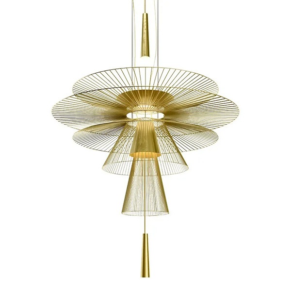 デザイン照明　モダンペンダントライト　ゴールド（φ400／600mm）