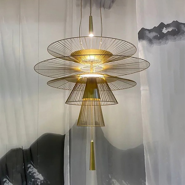 デザイン照明　モダンペンダントライト　ゴールド（φ400／600mm）