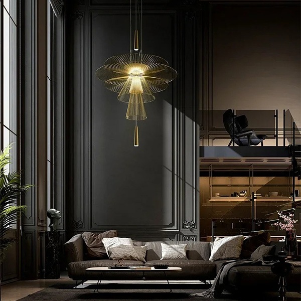 デザイン照明　モダンペンダントライト　ゴールド（φ400／600mm）