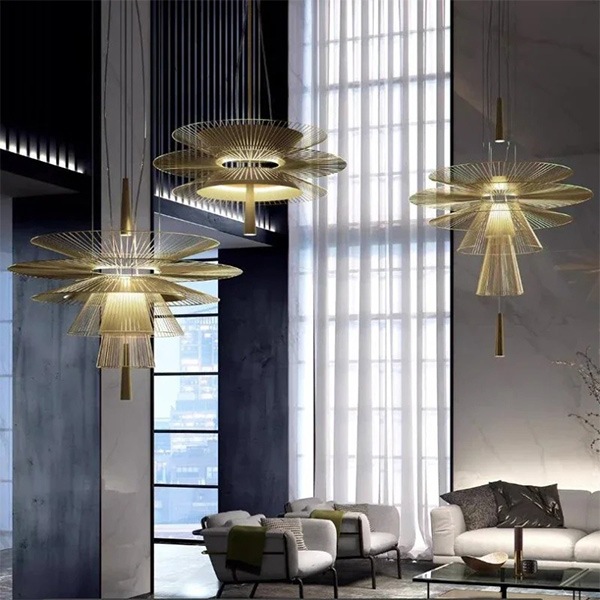 デザイン照明　モダンペンダントライト　ゴールド（φ400／600mm）