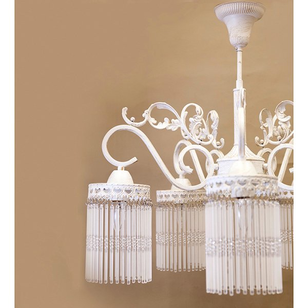 クラシカルシーリングランプ5灯「アンナマリア」・ホワイト（φ630  