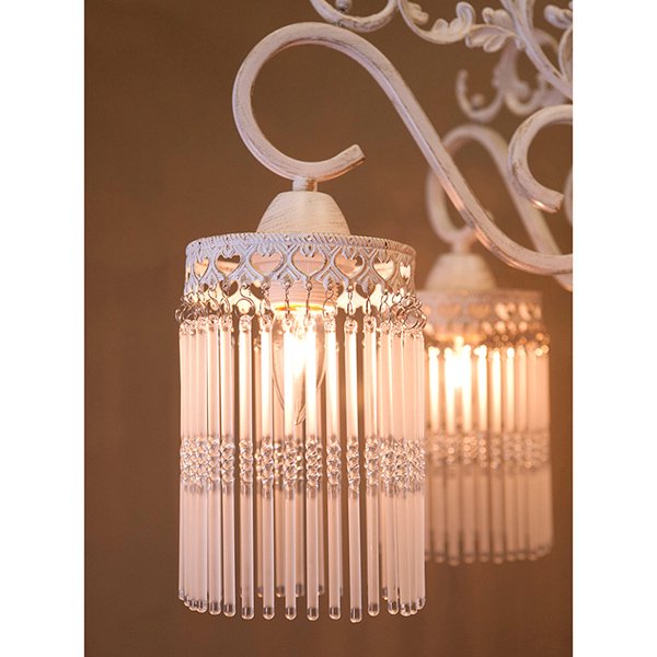 クラシカルシーリングランプ5灯「アンナマリア」・ホワイト（φ630  