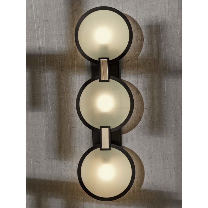 【CL Sterling & Son】アメリカ・デザイン照明 ウォールライト「BROCKWAY」Small Linked Round Sconce 3灯（W208×D90×H699mm）