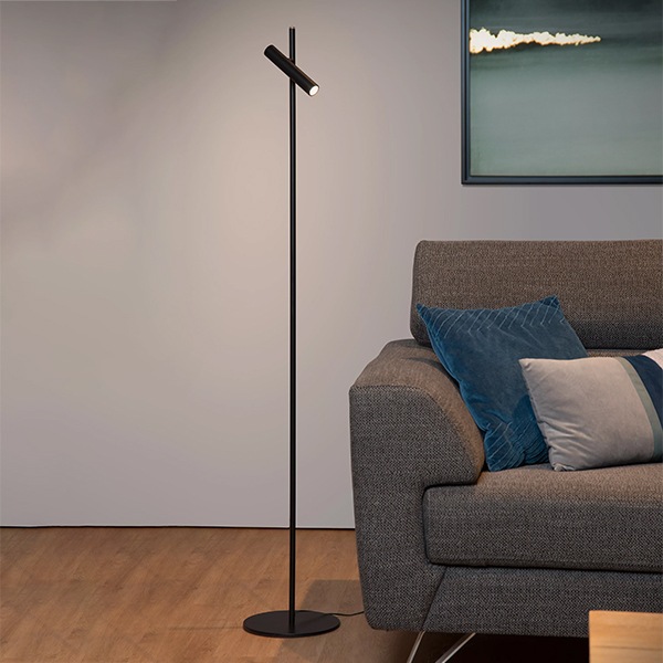 【LUCIDE】ベルギー フロアリーディングライト「PHILON」Black（φ230×H1400mm）