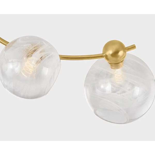 【CORBETT】アメリカ・デザイン照明 ガラスボールシーリングライト「Astraia」ゴールド 6灯(W1372×H337mm)